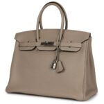 PRE-OWNED HERMÈS BIRKIN 35 GRIS TOURTERELLE TOGO PALLADIUM HARDWARE