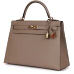 HERMÈS SPECIAL ORDER HSS KELLY SELLIER 32 GRIS ASPHALTE VERSO EPSOM PERMABRASS HARDWARE