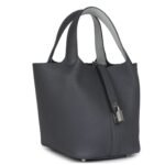 HERMÈS PICOTIN LOCK 18 ECLAT ARDOISE SWIFT PALLADIUM HARDWARE