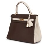 HERMÈS SPECIAL ORDER HSS KELLY RETOURNE 25 EBENE AND CRAIE TOGO GOLD HARDWARE