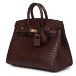 HERMÈS BIRKIN SELLIER 20 HAVANE MATTE ALLIGATOR GOLD HARDWARE