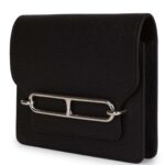 HERMÈS ROULIS SLIM WALLET BLACK CHEVRE MYSORE PALLADIUM HARDWARE