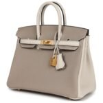 HERMÈS SPECIAL ORDER HSS BIRKIN 25 GRIS ASPHALTE AND CRAIE TOGO BRUSHED GOLD HARDWARE