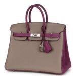 HERMÈS SPECIAL ORDER HSS BIRKIN 25 GRIS ASPHALTE AND ANENOME TOGO BRUSHED PALLADIUM HARDWARE