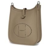 HERMÈS EVELYNE TPM BEIGE MARFA CLEMENCE PALLADIUM HARDWARE