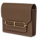 HERMÈS ROULIS SLIM WALLET ETOUPE EVERCOLOR GOLD HARDWARE