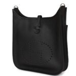 HERMÈS EVELYNE PM BLACK CLEMENCE PALLADIUM HARDWARE
