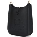 HERMÈS EVELYNE TPM BLACK CLEMENCE GOLD HARDWARE