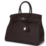 HERMÈS BIRKIN 35 CHOCOLAT TOGO PALLADIUM HARDWARE