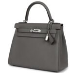 HERMÈS KELLY RETOURNE 28 GRIS MEYER TOGO PALLADIUM HARDWARE