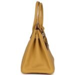 PRE-OWNED HERMÈS BIRKIN 30 CURRY TOGO PALLADIUM HARDWARE