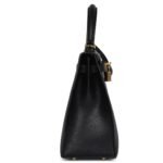 HERMÈS KELLY SELLIER 25 BLACK CHEVRE MYSORE GOLD HARDWARE
