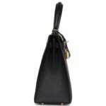 PRE-OWNED HERMÈS KELLY SELLIER 25 BLACK CHEVRE MYSORE GOLD HARDWARE