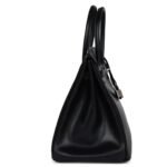 PRE-OWNED HERMÈS BIRKIN 35 BLACK BOX PALLADIUM HARDWARE