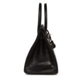 HERMÈS BIRKIN 30 BLACK MATTE ALLIGATOR GOLD HARDWARE
