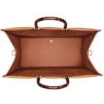 FENDI SUNSHINE LARGE BROWN LEATHER SHOPPER