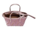 FENDI ROLL MINI MAUVE PINK FF JACQUARD VELVET MINI-BAG