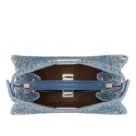 FENDI PEEKABOO ISEEU PETITE LIGHT BLUE FF JACQUARD VELVET BAG