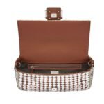 FENDI BAGUETTE BAG EMBROIDERED WITH SILVER-COLOR SEQUINS AND RHINESTONES