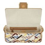FENDI BAGUETTE MULTICOLOR CANVAS BAG WITH FF EMBROIDERY