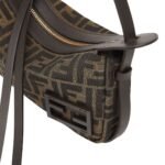 FENDI SIMPLY FENDI MINI BROWN FF JACQUARD FABRIC MINI BAG