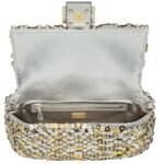FENDI BAGUETTE HAND-EMBROIDERED BAG WITH SEQUINS AND 3D PEARLS