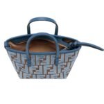 FENDI ROLL MINI LIGHT BLUE FF JACQUARD VELVET MINI BAG