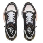 FENDI FLOW GRADIENT BLACK TECHNICAL FABRIC LOW-TOPS
