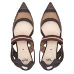 FENDI COLIBRÌ MULTICOLOR TECH MESH MEDIUM HEEL SLINGBACKS
