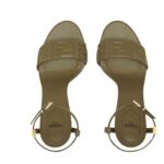 FENDI DELFINA FF NAPPA LEATHER HIGH HEELED SANDALS