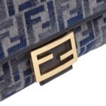 FENDI BAGUETTE DARK BLUE FF CHENILLE BAG
