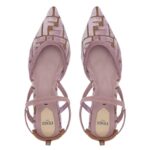 FENDI COLIBRÌ LITE MAUVE PINK FF JACQUARD VELVET FLATS