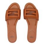FENDI BAGUETTE LEATHER SLIDES