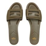 FENDI BAGUETTE LEATHER SLIDES