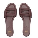 FENDI BAGUETTE LEATHER SLIDES