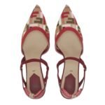 FENDI COLIBRÌ LITE MULTICOLOR FF MESH MEDIUM-HEELED SLINGBACKS