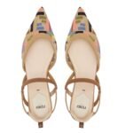 FENDI COLIBRÌ LITE MULTICOLOR FF MESH FLAT SLINGBACKS