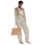 FENDI BLOUSON BEIGE JERSEY AND FF MINK JACKET