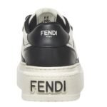 FENDI LEATHER PLATFORM LOW-TOPS