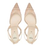 FENDI COLIBRÌ LITE FF MESH MEDIUM HEELED SLINGBACKS