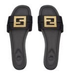 FENDI FFOLD LEATHER SANDALS