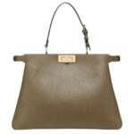 FENDI PEEKABOO SOFT LARGE LEATHER BAG