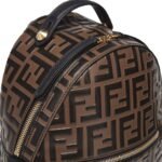 FENDI MINI BACKPACK BROWN LEATHER FF BACKPACK
