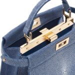 FENDI PEEKABOO ISEEU PETITE BLUE STINGRAY LEATHER BAG