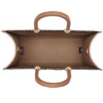 FENDI SUNSHINE MEDIUM BROWN FF JACQUARD FABRIC SHOPPER