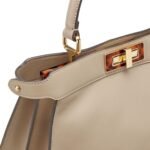 FENDI PEEKABOO ISEEU MEDIUM DOVE GRAY CALFSKIN BAG