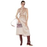 FENDI TOP CHAMPAGNE-COLORED SILK TOP