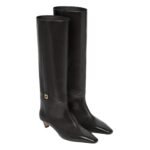 FENDI FFOLD LEATHER LOW-HEELED BOOTS