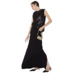 FENDI TOP BLACK TULLE AND SEQUIN TOP