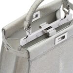 FENDI PEEKABOO ISEEU PETITE IRIDESCENT SILVER COLOR STINGRAY BAG